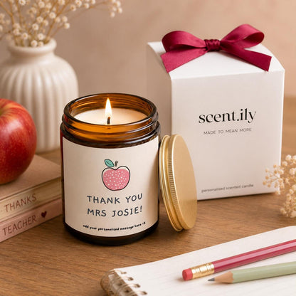 Personalised Teacher Candle – Custom Thank You Gift | Soy Wax, Hand Poured UK