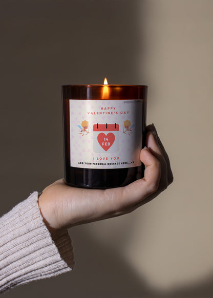 Valentine Date Calendar Candle