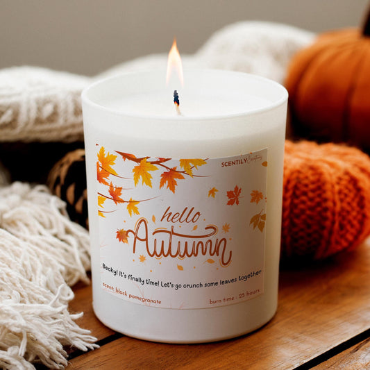 Hello Autumn Leaves Scented Candle