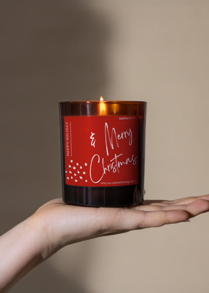 Merry Christmas Script Scented Candle