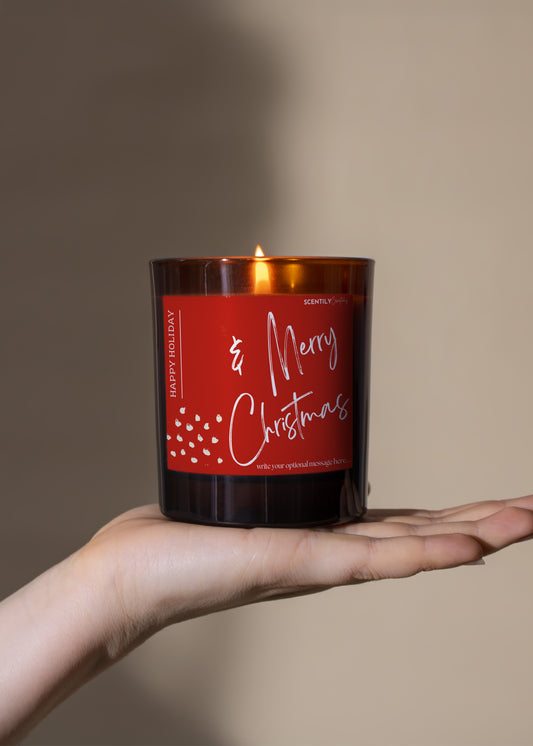 Merry Christmas Script Scented Candle