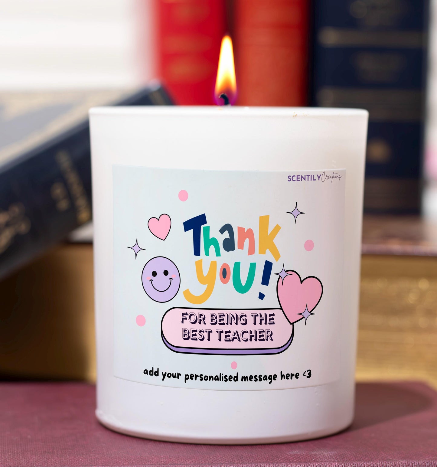 Best Teacher Smiley Thank You Candle