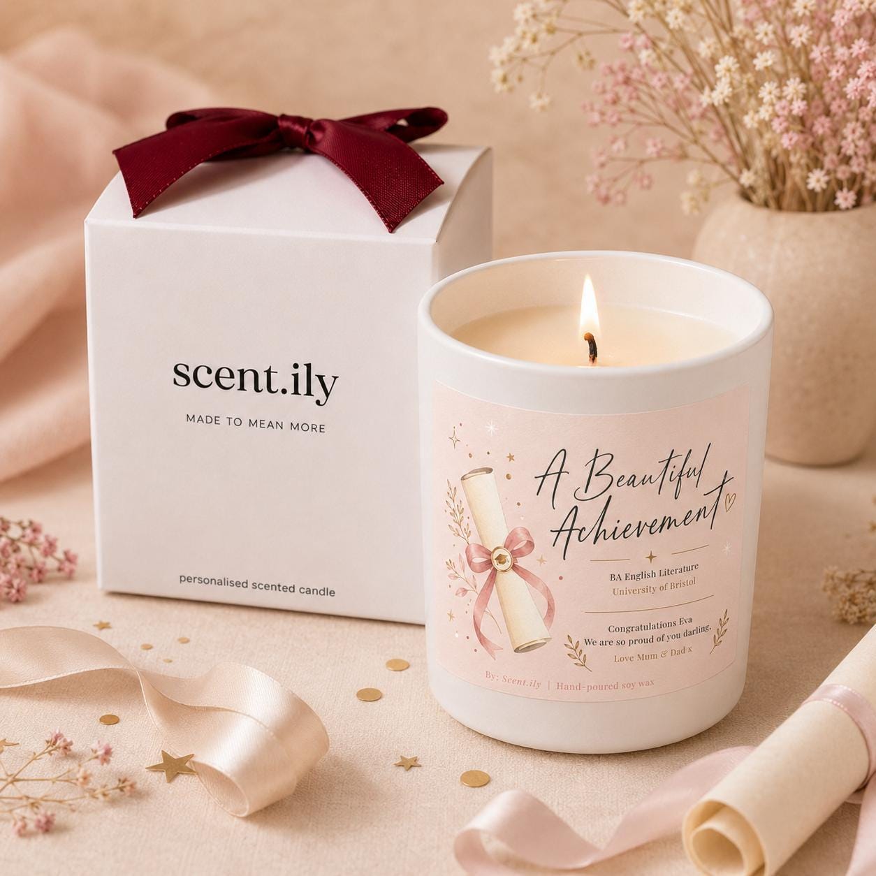 Blush Achievement White Candle