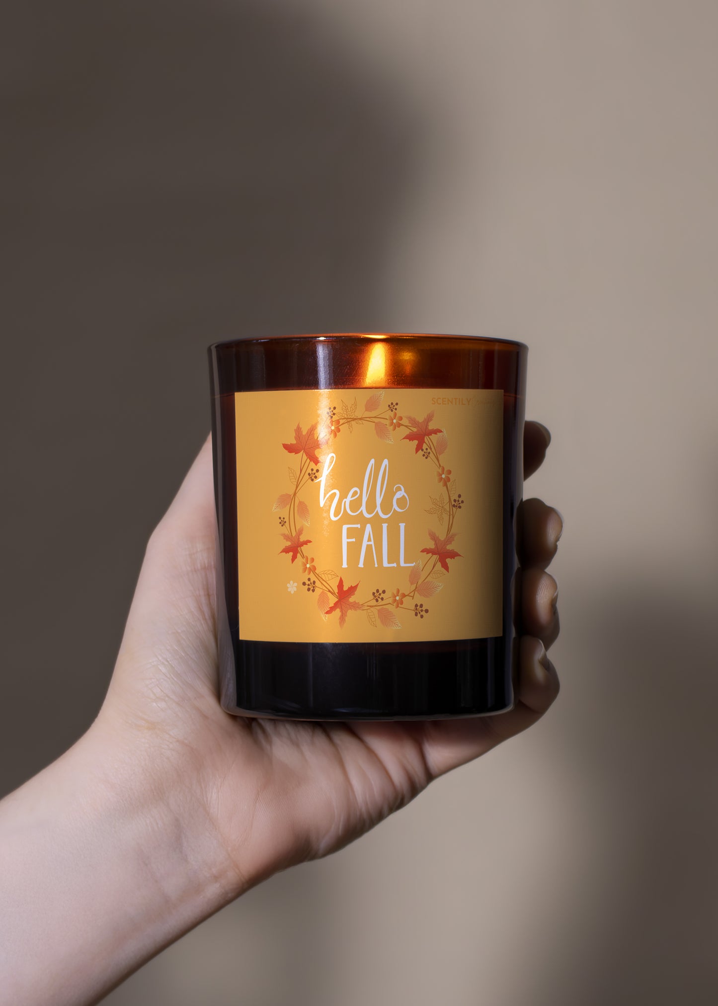 Hello Fall Pattern Scented Candle