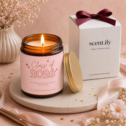 Blush Pink Class of 2026 Amber Candle