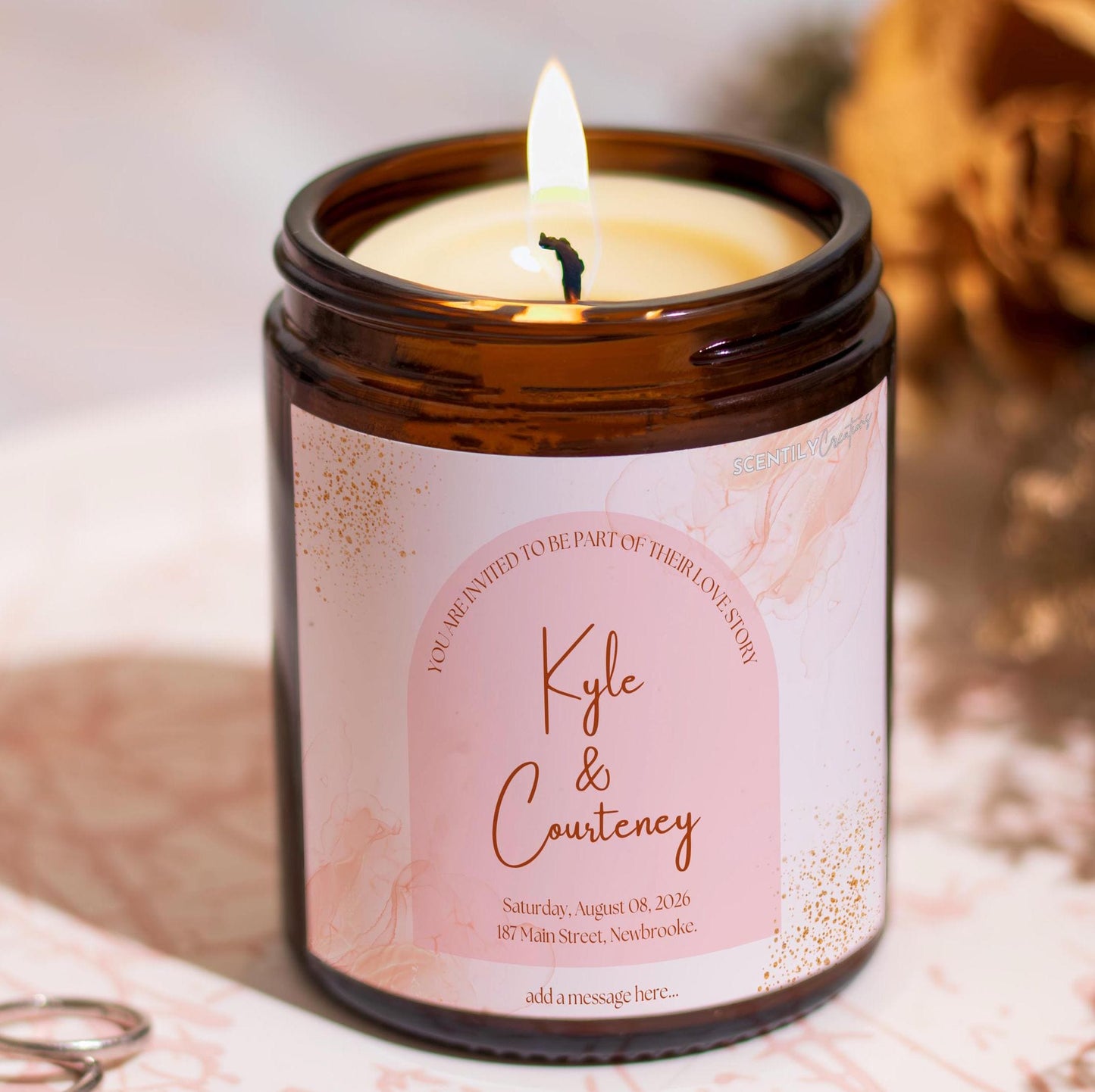 Wedding Invitation Scented Candle