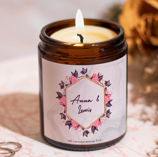 Geometric Your Names Announcement Scented Candles