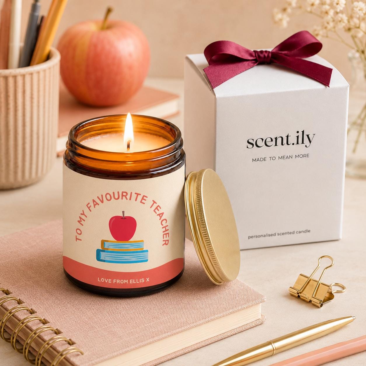 Teacher Candle Gift – Personalised Soy Wax Candle | Thank You Teacher Present
