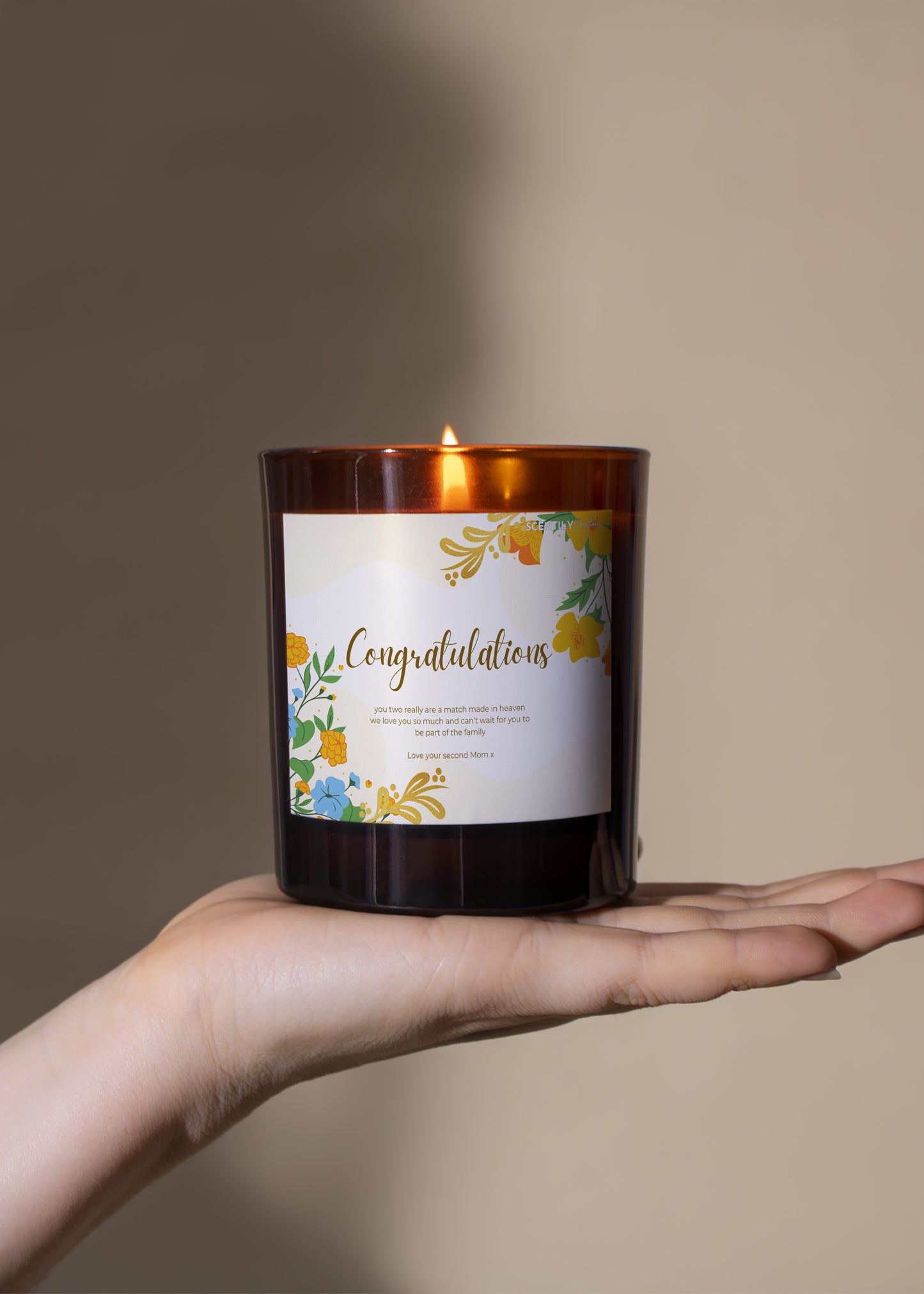 Yellow Flowers Congratulations Scented Candle