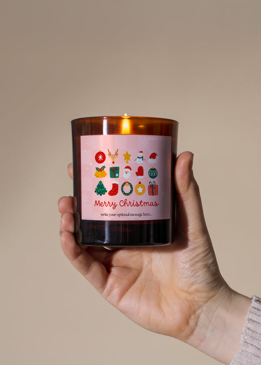 Merry Christmas Icons Scented Candle