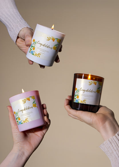 Yellow Flowers Congratulations Scented Candle