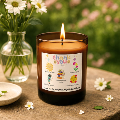 Best Teacher Emoji Thank You Scented Candle