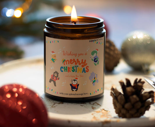 Happy Christmas Animals Scented Candle