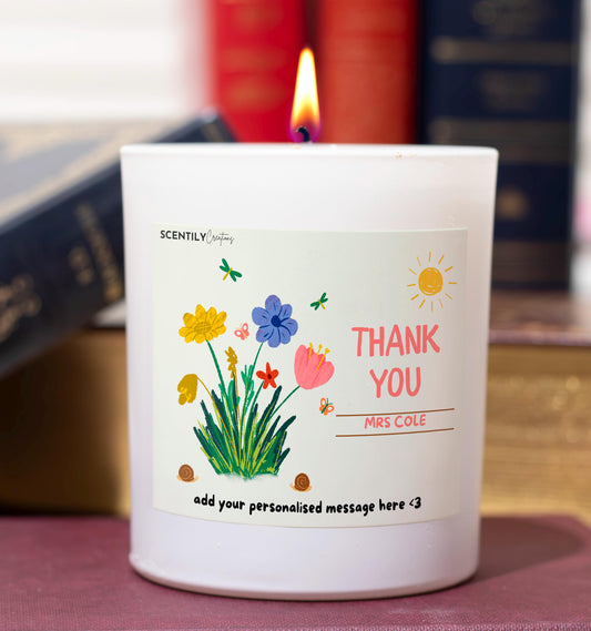 Garden Flowers Thank You Scented Candle