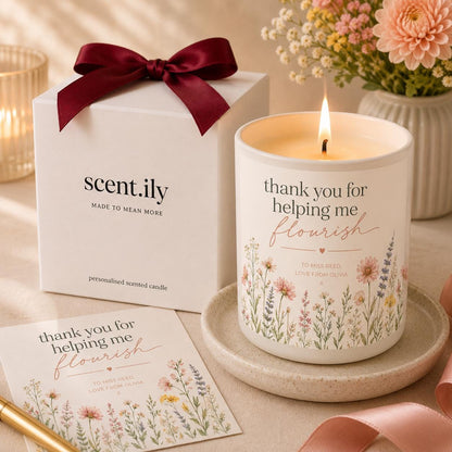 Teacher Thank You Candle – Personalised Soy Wax Gift For Tutor & School Leaver