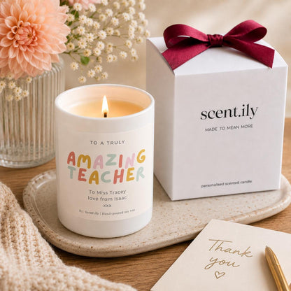 Teacher Candle Gift – Personalised Soy Candle | Thank You Teacher Gift, Handmade UK