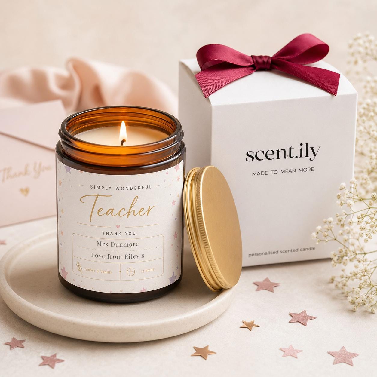 Teacher Thank You Candle – Personalised Soy Candle Gift | End Of Year Present