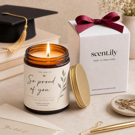 Personalised Graduation Candle – Custom Scented Celebration Keepsake With Luxury Gift Box
