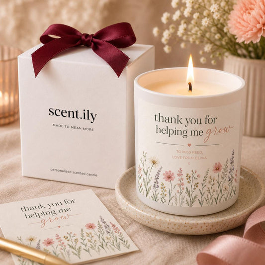 Teacher Candle Gift – Personalised Soy Wax Candle With Custom Message For Teacher Appreciation