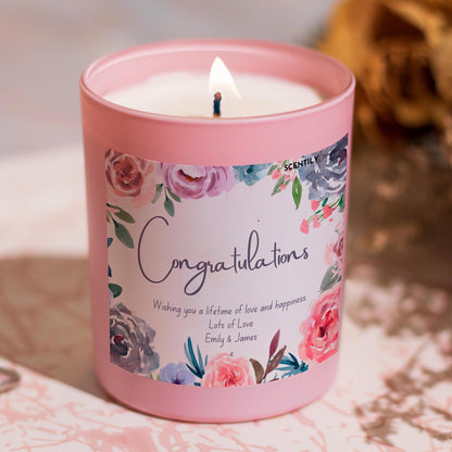 Floral Border Congratulations Scented Candle