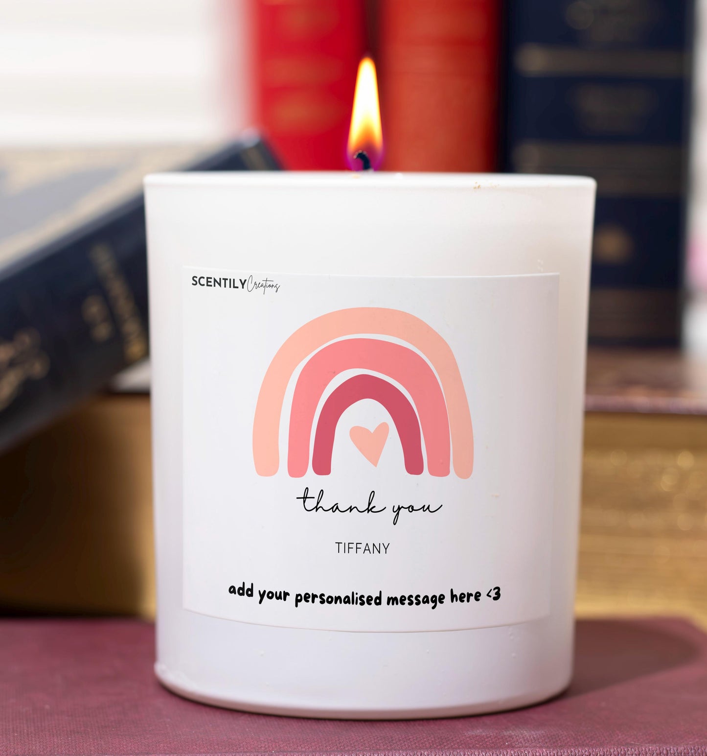 Pink Rainbows Thank You Scented Candle