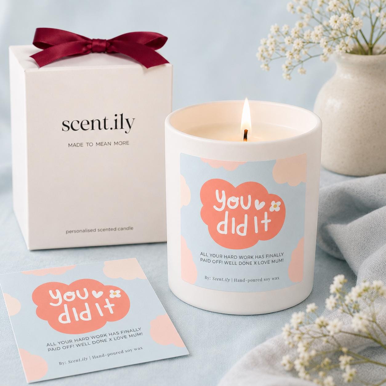You Did It! White Candle