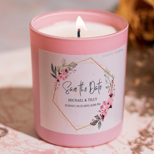 Save the Date Geometric Scented Candle