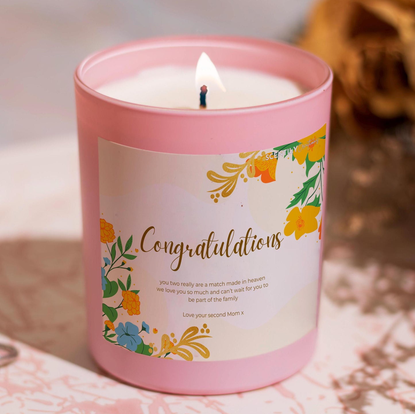 Yellow Flowers Congratulations Scented Candle