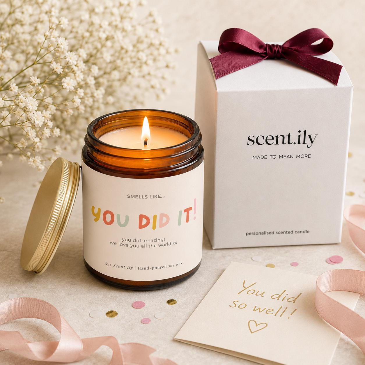 You Did It! Amber Candle