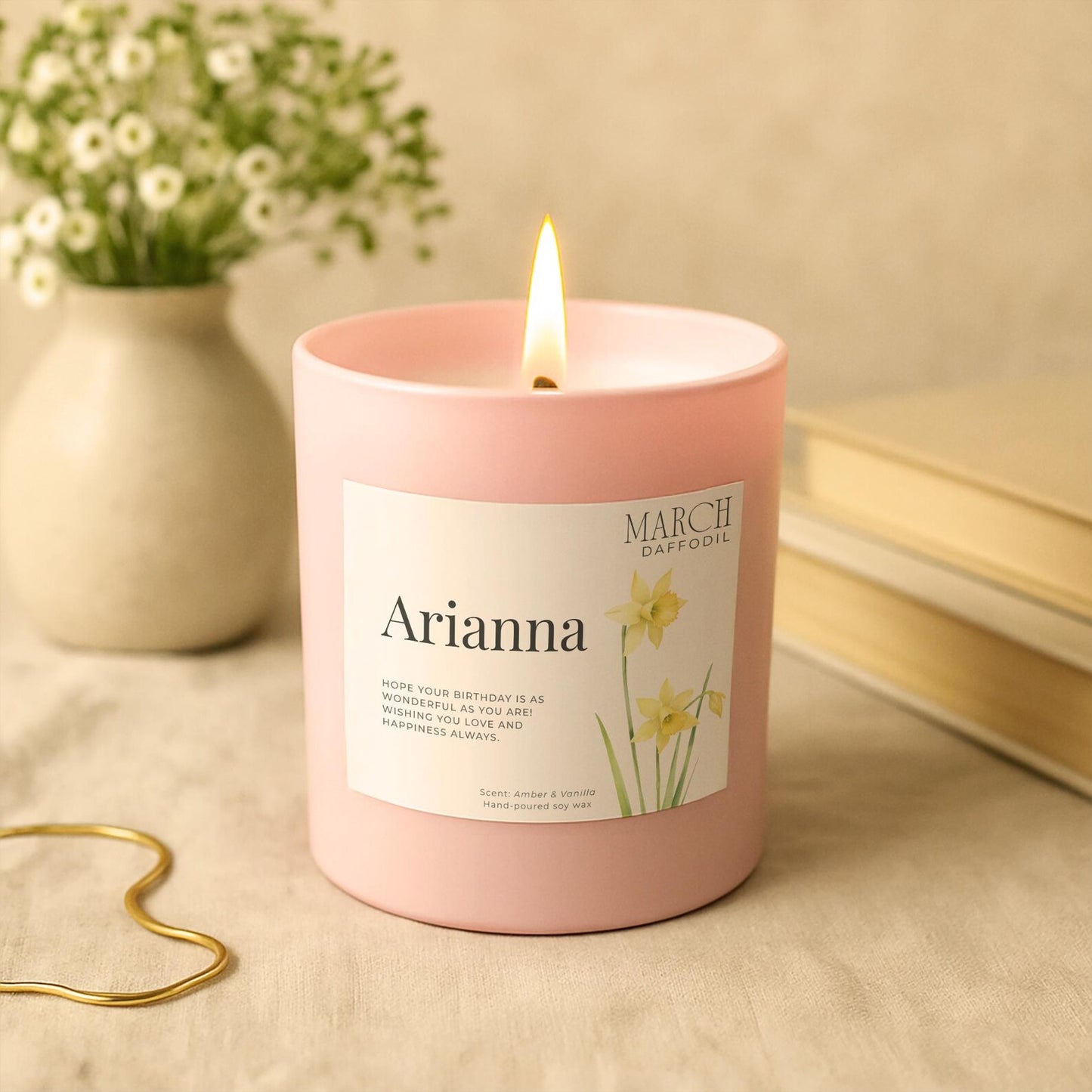 March Birthday Candle – Daffodil Birth Flower Gift