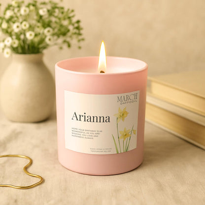 March Birthday Candle – Daffodil Birth Flower Gift