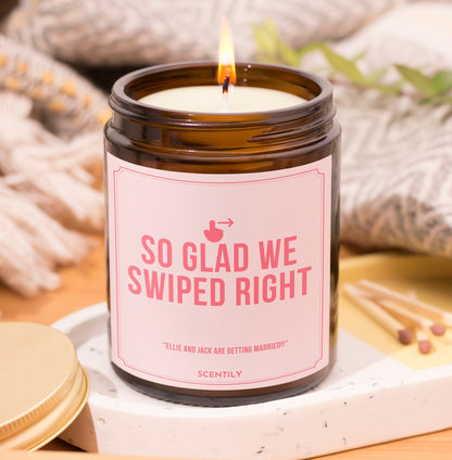 Swiped Right Wedding Candle