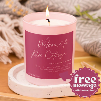 New House Script Text Candle