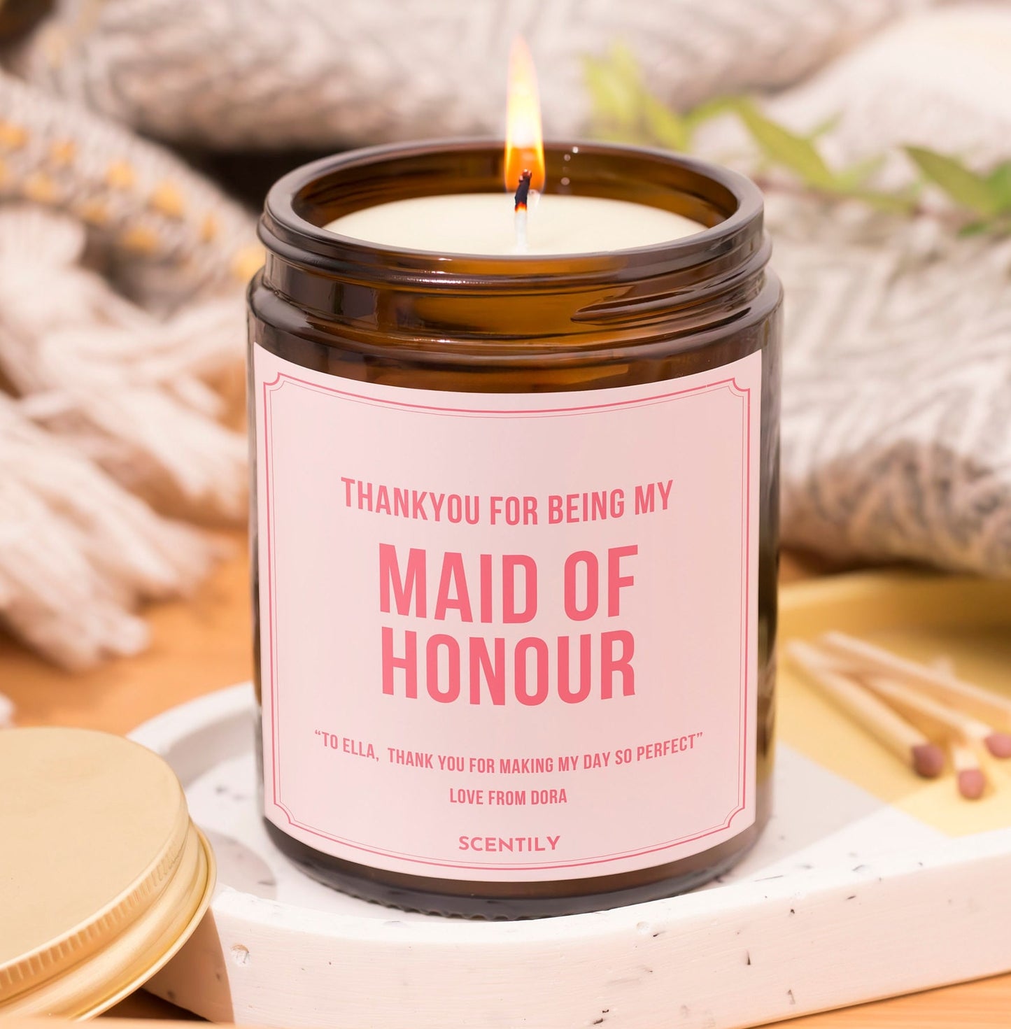 Maid of Honour Thankyou Scented Candle