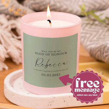 Maid of Honour Script Candle