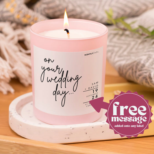 On Your Wedding Day Script Scented Candle