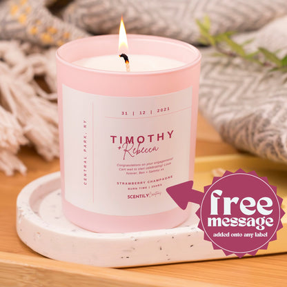 Wedding Day Personalised Details Candle