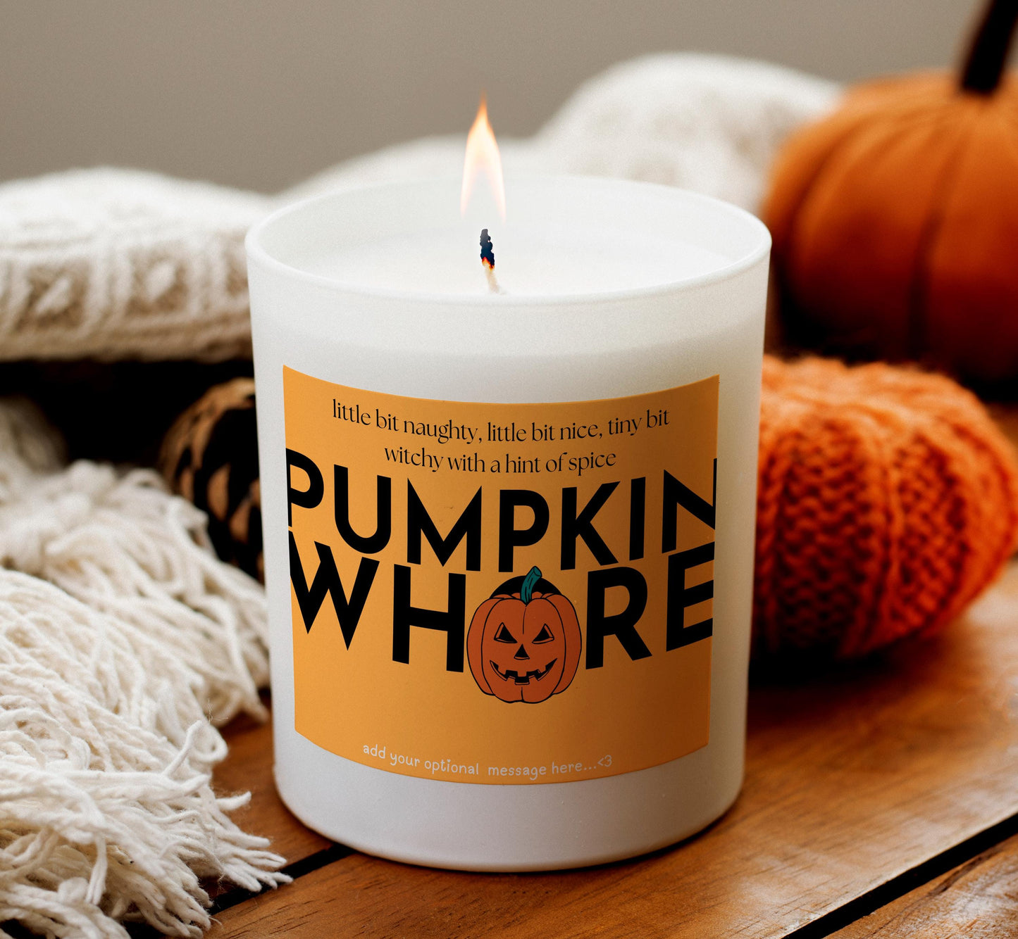 Pumpkin Whre Autumnal Candle