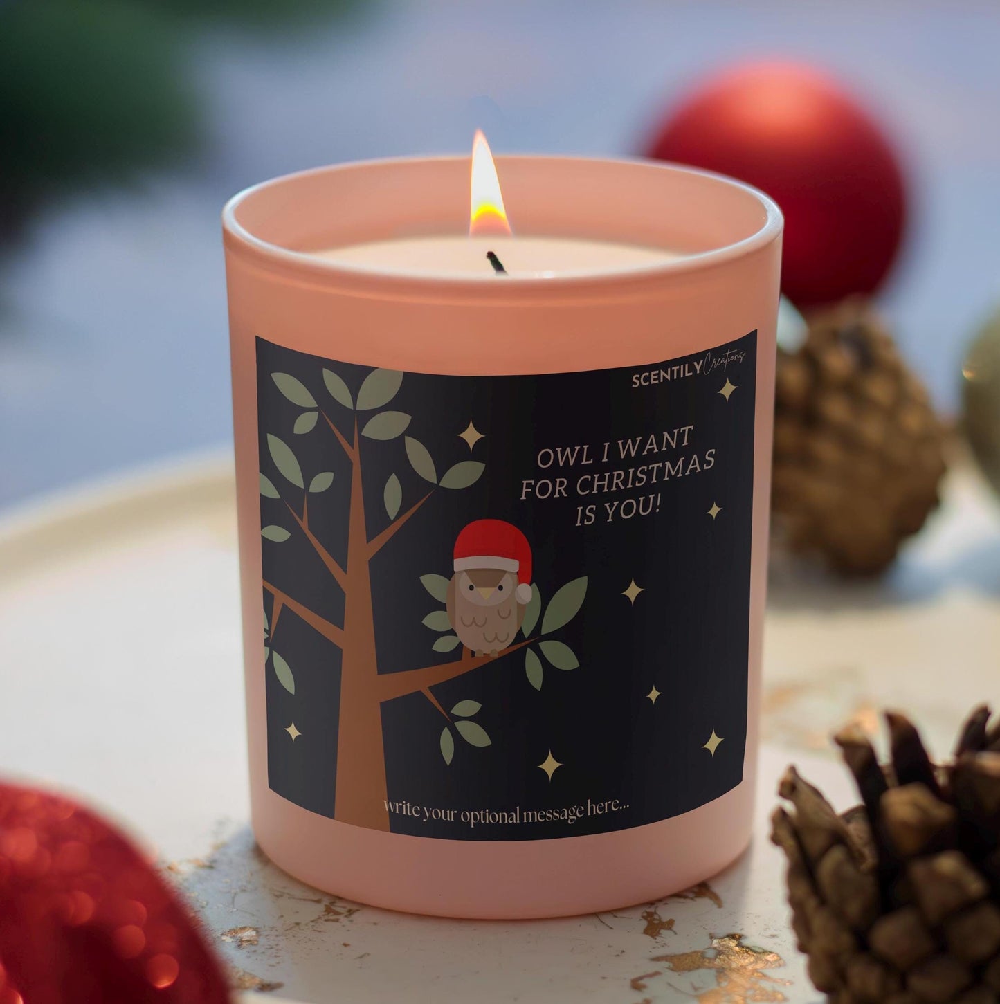 Christmas Owl Scented Candle