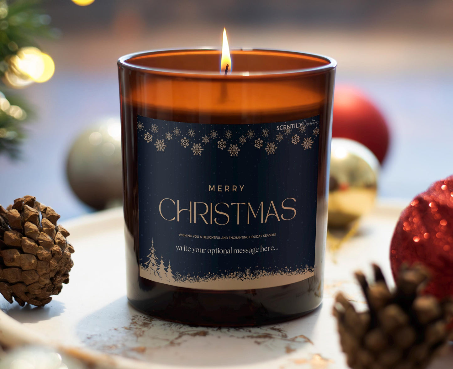 Happy Christmas Navy Scented Candle