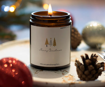 Merry Christmas Trees Candle